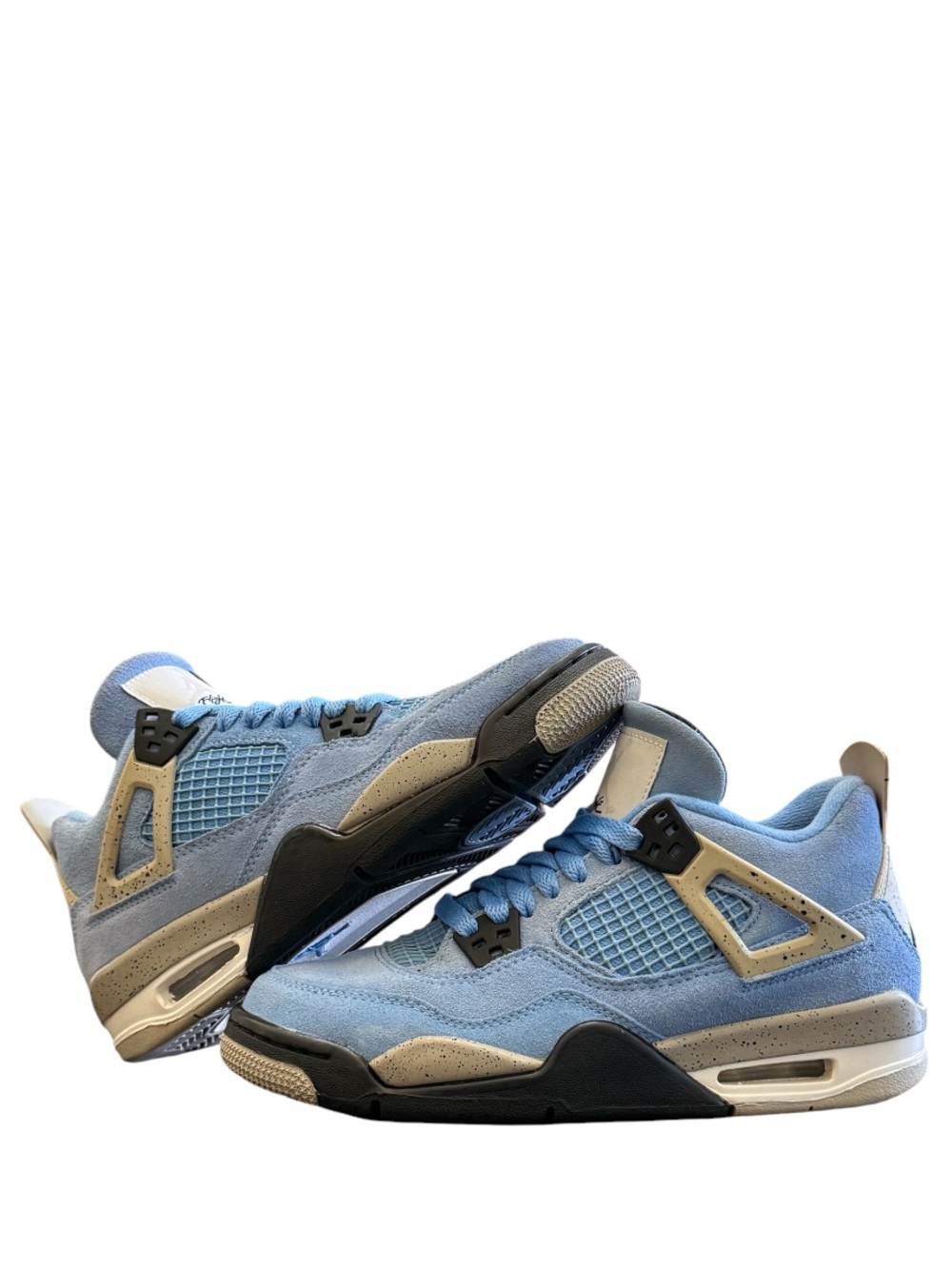 JORDAN 4 - BLUE BLACK GREY WHITE SUEDE LEATHER SNEAKERS “UNIVERSITY BLUE”